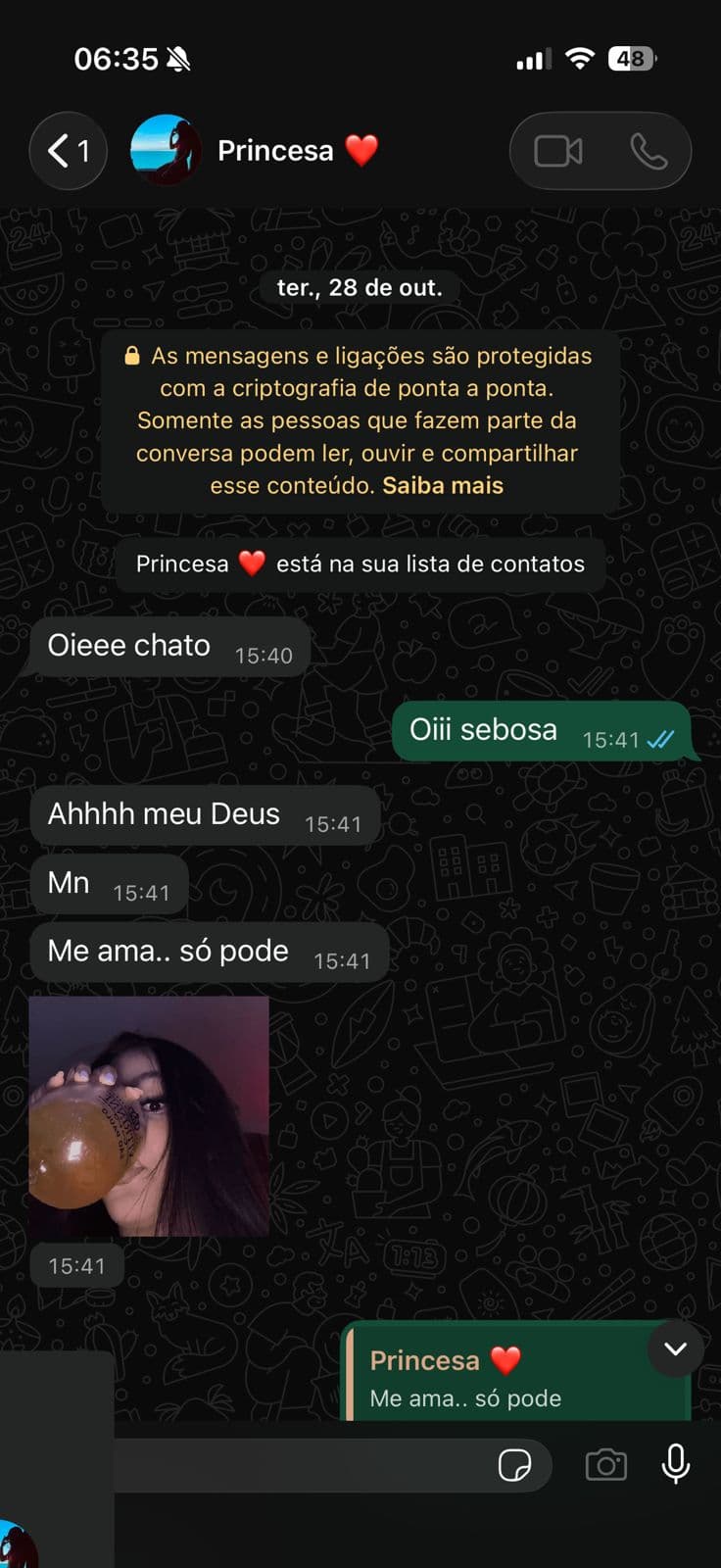 Foi a primeiro vez que a gente conversou de verdade