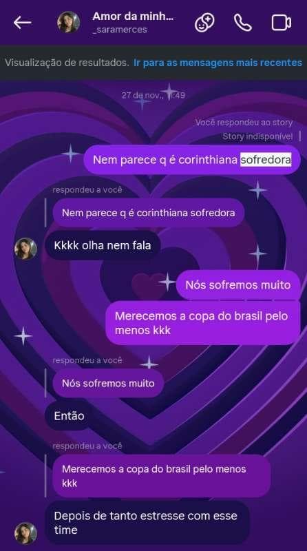 Primeira conversa com o amor da minha vida.