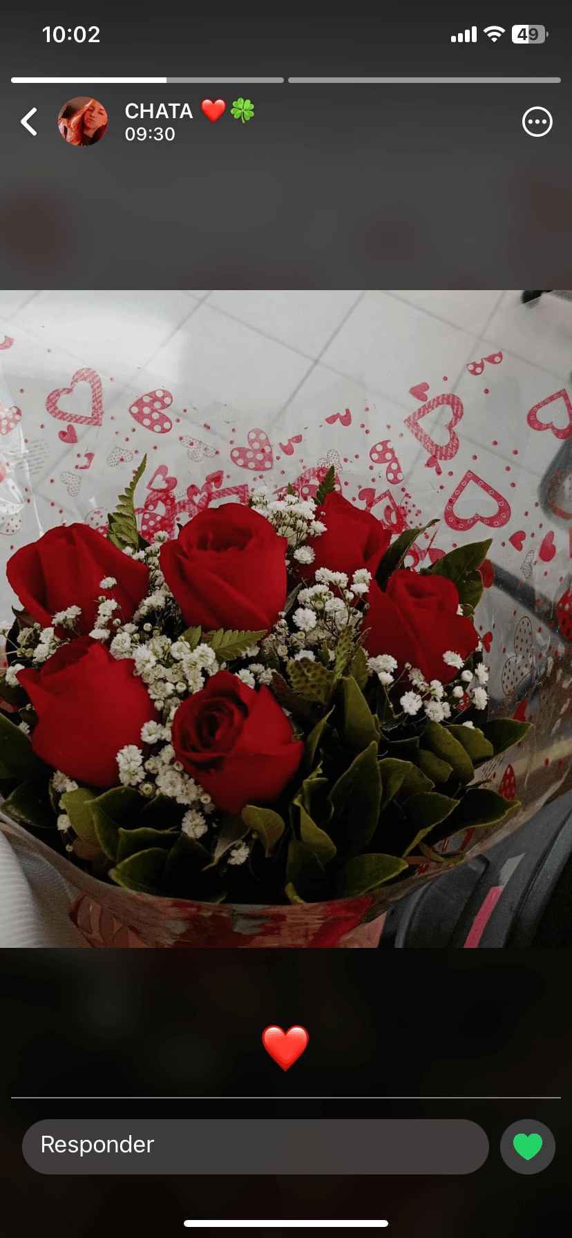 Te dei o primeiro buquê de flores