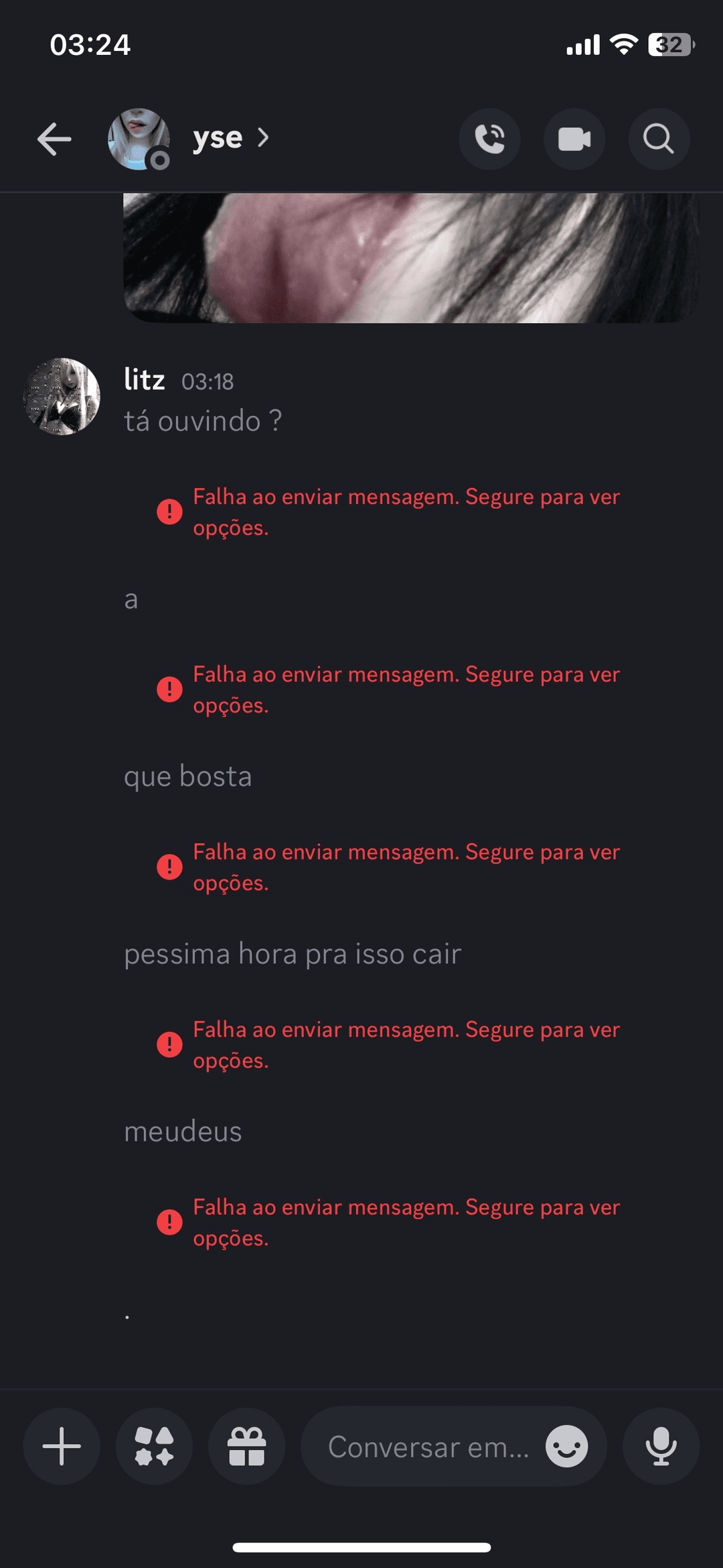 Primeira vez que me abri